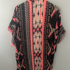 Tribal Print Kimono Cardigan